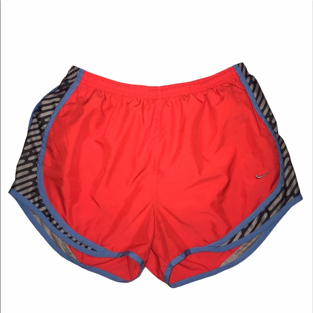 NIKE LARGE neon Orange Blue Workout shorts